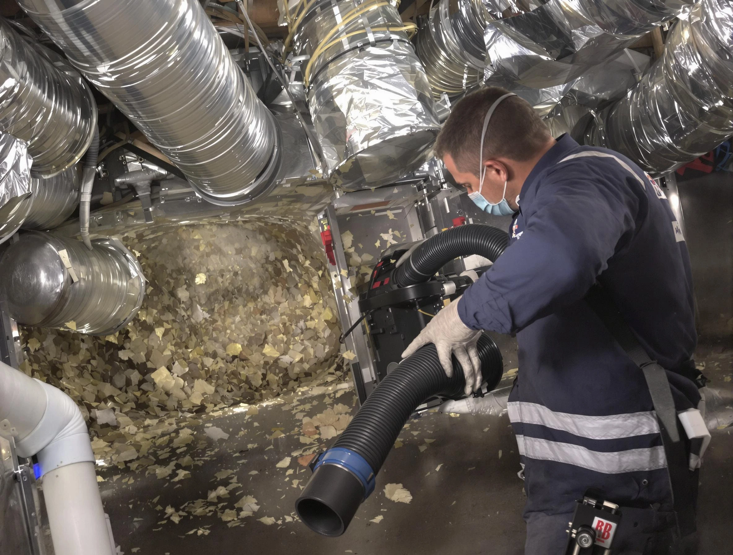 Greenbrier Air Duct Cleaning specialist operating negative pressure cleaning equipment for thorough duct maintenance in Greenbrier